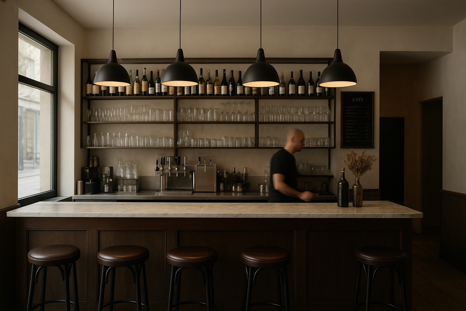 modern french bar interior pour illustrer comment ouvrir un bar