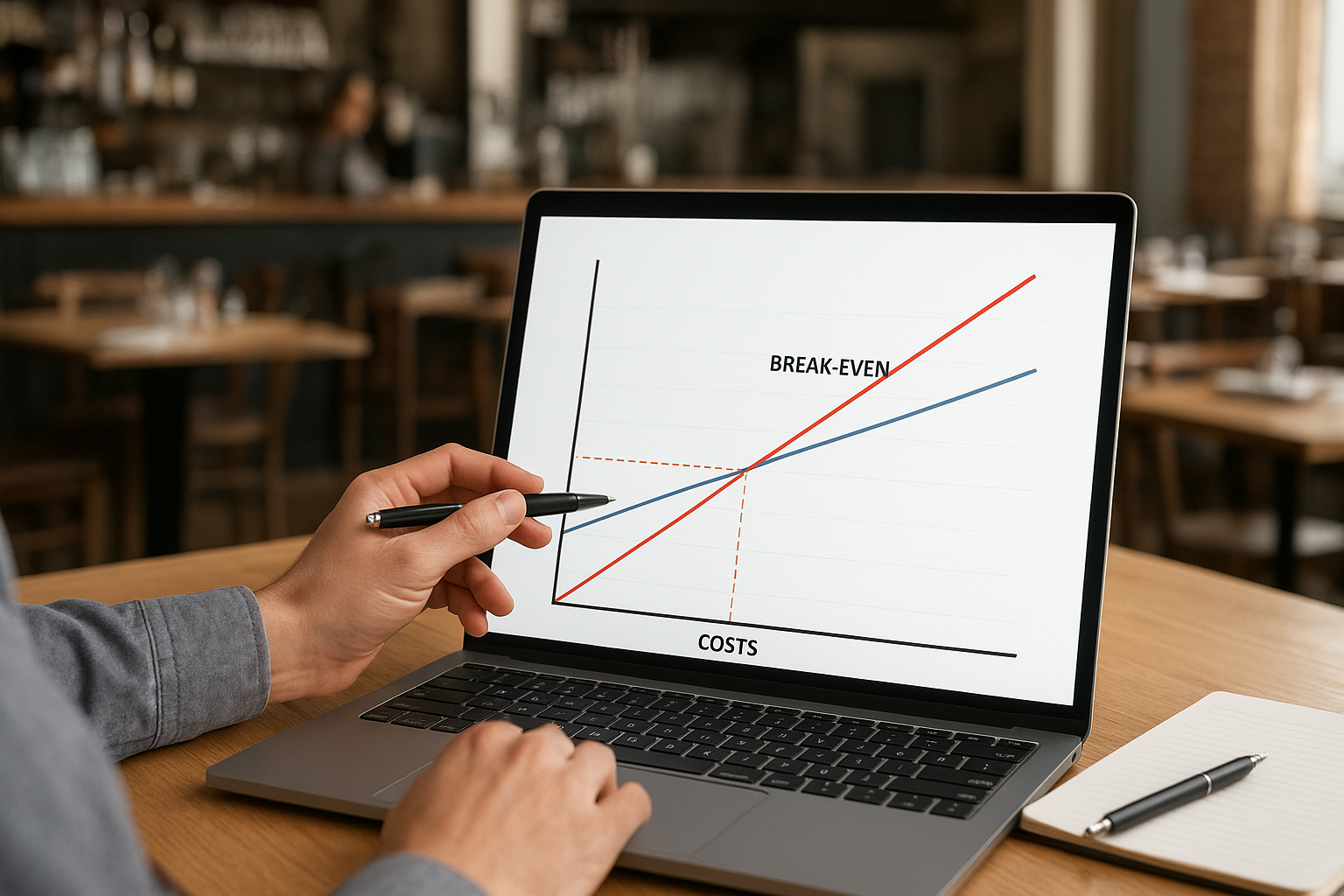 restaurant financial chart analysis montrant le seuil rentabilite restaurant